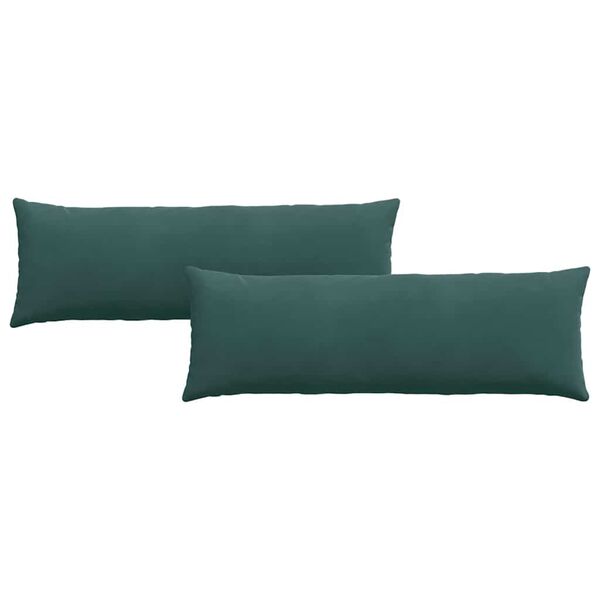 vidaXL Travesseiros de Sofá 2 pcs Verde Escuro 120 x 40 cm