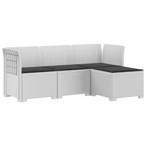 vidaXL Sof&aacute; de Jardim para 4 Pessoas com Almofadas Estilo Rattan PP