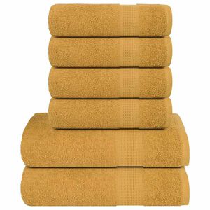 vidaXL 6pcs Conjunto de toalhas FROGN 360 g/m&sup2; dourado