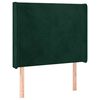 vidaXL Cabeceira cama c/ abas veludo 93x16x118/128 cm verde-escuro