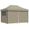 vidaXL Tenda de Festa 410 x 279 x 315 cm Taupe com Estrutura Preta