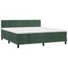 vidaXL Cama com molas/colch&atilde;o 180x200 cm veludo verde-escuro