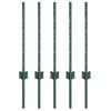 vidaXL Poste de Cerca 5 pcs Verde 100 cm A&ccedil;o