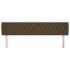 vidaXL Cabeceira de cama c/ abas tecido 203x23x78/88cm castanho-escuro