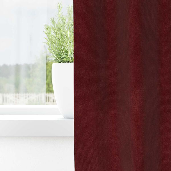 vidaXL Cortinas opacas 2 pcs Vinho Vermelho 140 x 245 cm Veludo