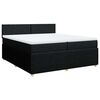vidaXL Cama com molas/colch&atilde;o 200x200 cm tecido preto