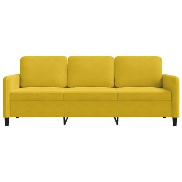 vidaXL Sof&aacute; de 3 lugares 180 cm veludo amarelo