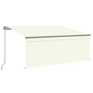 vidaXL Toldo retr&aacute;til manual com estore/LED 3x2,5 m cor creme