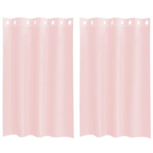 vidaXL Cortinas de voile com ilh&oacute;s 2 pcs rosa-claro 140x175 cm