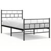 vidaXL Estrutura de cama com cabeceira e p&eacute;s 100x190 cm metal preto
