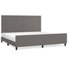vidaXL Estrutura cama c/ cabeceira 200x200cm couro artificial cinzento