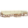vidaXL Conjunto de Sof&aacute;s para Exterior 8 pcs Natural e Creme