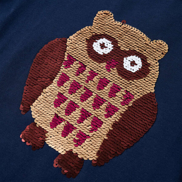 T-shirt de manga comprida para crian&ccedil;a azul-marinho 128