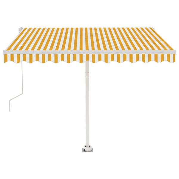 vidaXL Toldo autom&aacute;tico independente 300x250 cm amarelo e branco