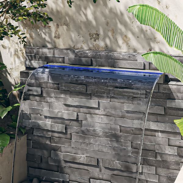 vidaXL Cascata com LEDs RGB 108 cm a&ccedil;o inoxid&aacute;vel