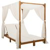 vidaXL Espregui&ccedil;adeira dupla com toldo e cortinas Creme