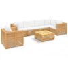 vidaXL 7 pcs conjunto lounge jardim c/ almofad&otilde;es madeira teca maci&ccedil;a
