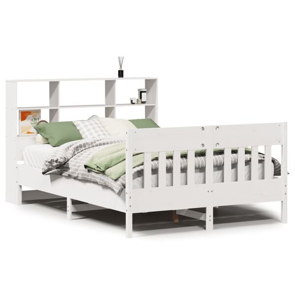 vidaXL Cama sem colch&atilde;o 120x200 cm madeira de pinho maci&ccedil;a branco