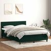 vidaXL Cama box spring c/ colch&atilde;o e LED 160x210 cm veludo verde escuro