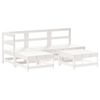 vidaXL 5 pcs conjunto lounge de jardim madeira de pinho maci&ccedil;a branco