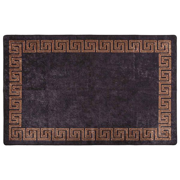 vidaXL Tapete lav&aacute;vel 160x230 cm preto e dourado