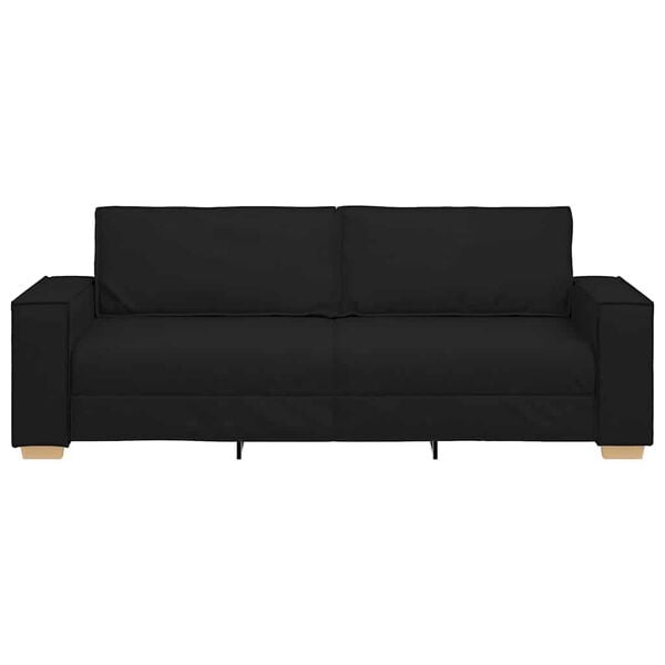 vidaXL Sofá de 3 lugares preto 180 cm tecido