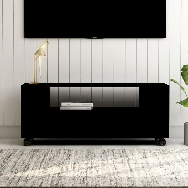 vidaXL M&oacute;vel de TV 120x35x48 cm derivados de madeira preto