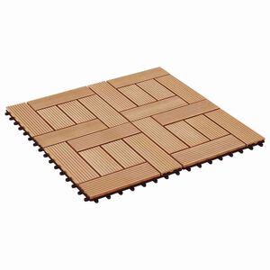 vidaXL Telha de Deck 22 unid. Teca 30 x 30 cm WPC