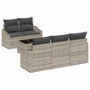 vidaXL Conjunto de Sof&aacute;s 6 unid. Cinza Claro e Cinza Escuro vime PE