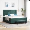 vidaXL Cama Box com colch&atilde;o Verde-escuro 180 x 200 cm Veludo