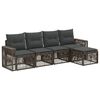vidaXL Conjunto de Sof&aacute; de Jardim 5 unid. Cinza e Cinza Escuro vime PE