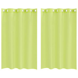 vidaXL Cortinas de voile com ilh&oacute;s 2 pcs verde-ma&ccedil;&atilde; 140x175 cm