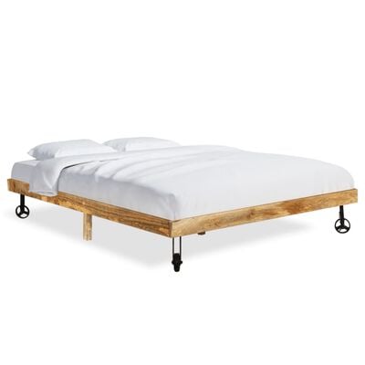 vidaXL Estrutura de cama madeira de mangueira maciça 200x200 cm