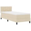 vidaXL Cama Box com colch&atilde;o com cabeceira Creme 80 x 200 cm tecido