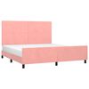 vidaXL Estrutura de cama c/ cabeceira 180x200 cm veludo rosa
