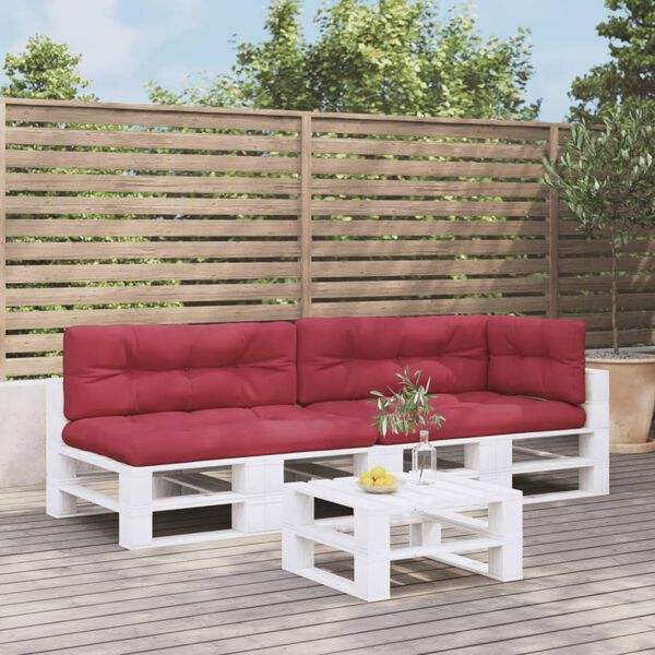 vidaXL Almofad&otilde;es para sof&aacute;s de paletes 5 pcs vermelho tinto