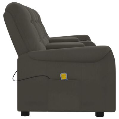 vidaXL Poltrona massagem 4 lug. reclinável c/suporte copo cinza-escuro