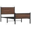 vidaXL Estrutura de cama sem colchão 75x190 cm metal carvalho castanho