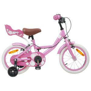 vidaXL Bicicleta Infantil 12 Polegadas para 2-4 anos Rosa Claro