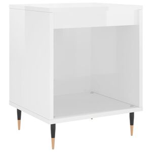 vidaXL Mesa de cabeceira 40x35x50cm derivados madeira branco brilhante