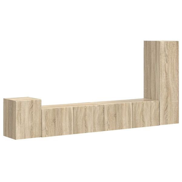 vidaXL Conjunto de m&oacute;vel de TV Montado na parede 3 pcs Carvalho Sonoma