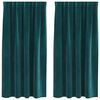 vidaXL Cortinas opacas 2 pcs Verde Escuro 140 x 175 cm Veludo