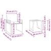 vidaXL Conjunto de Móveis para Exterior 3 pcs Cinzento-baço