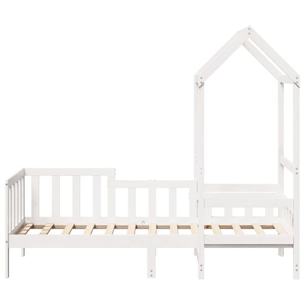 vidaXL Sof&aacute;-cama com telhado 80x200 cm madeira de pinho maci&ccedil;a branco