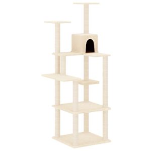 vidaXL &Aacute;rvore para gatos c/ postes arranhadores sisal 153 cm cor creme