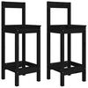 vidaXL Cadeiras de bar 2 pcs 40x41,5x112 cm pinho maci&ccedil;o preto