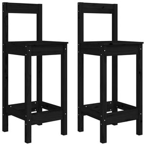 vidaXL Cadeiras de bar 2 pcs 40x41,5x112 cm pinho maci&ccedil;o preto