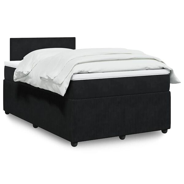 vidaXL Cama boxspring com colch&atilde;o 120x200 cm veludo preto