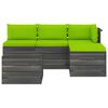vidaXL 5 pcs conjunto lounge de paletes + almofad&otilde;es madeira de pinho