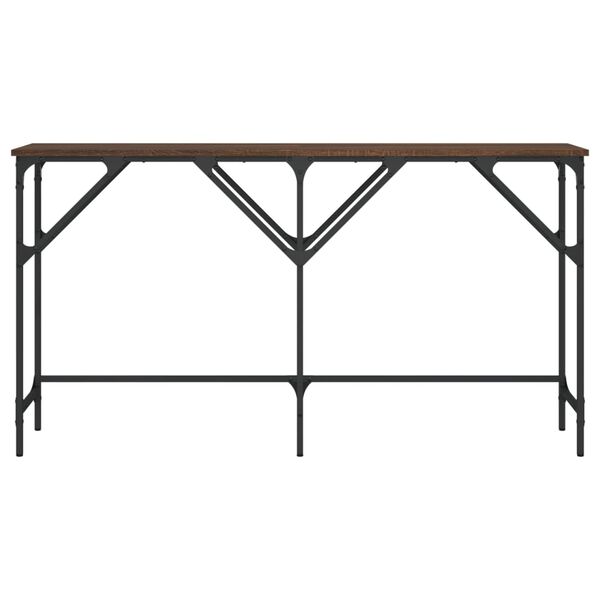vidaXL Mesa consola 140x29x75 cm derivados madeira carvalho castanho